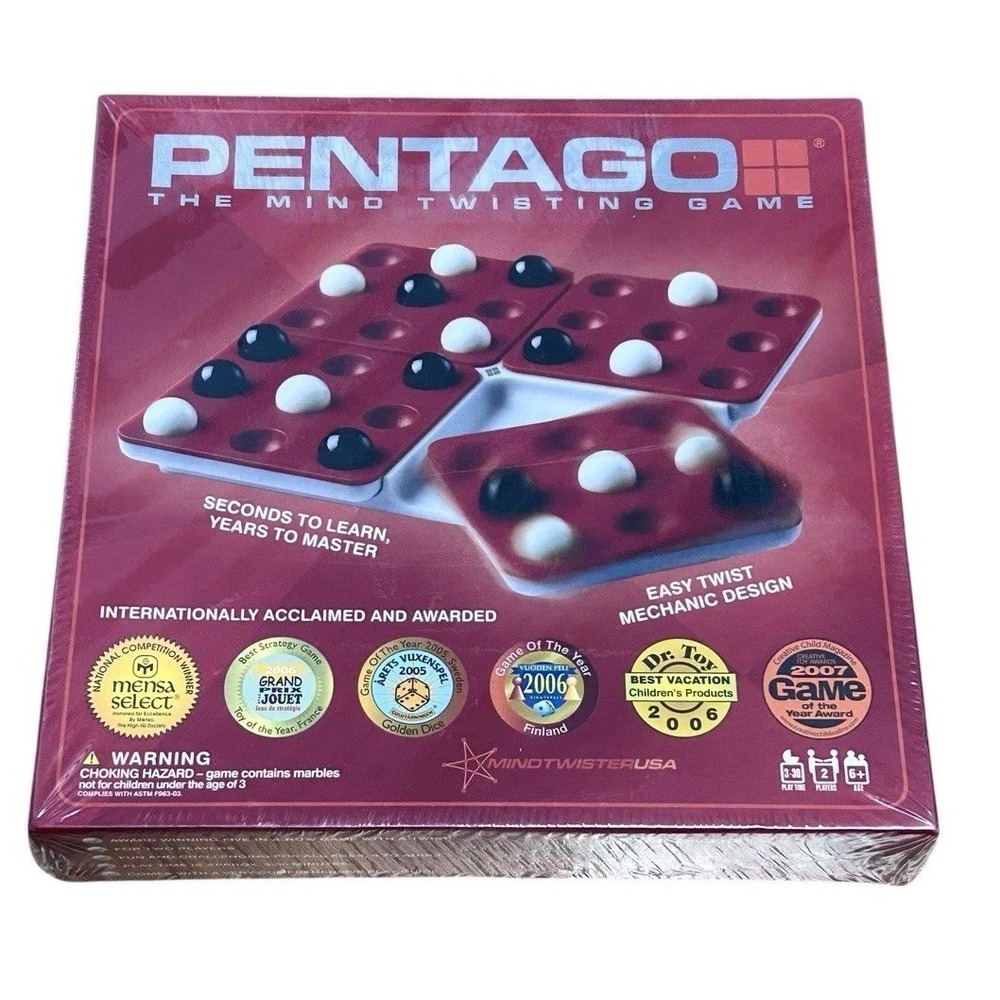 Pentago The Mind Twisting Marble Game Strategy Ages 6+ 2 Player NEW Sealed